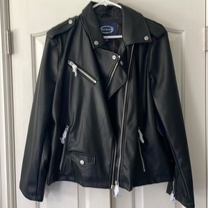 Scoop faux leather Moto jacket